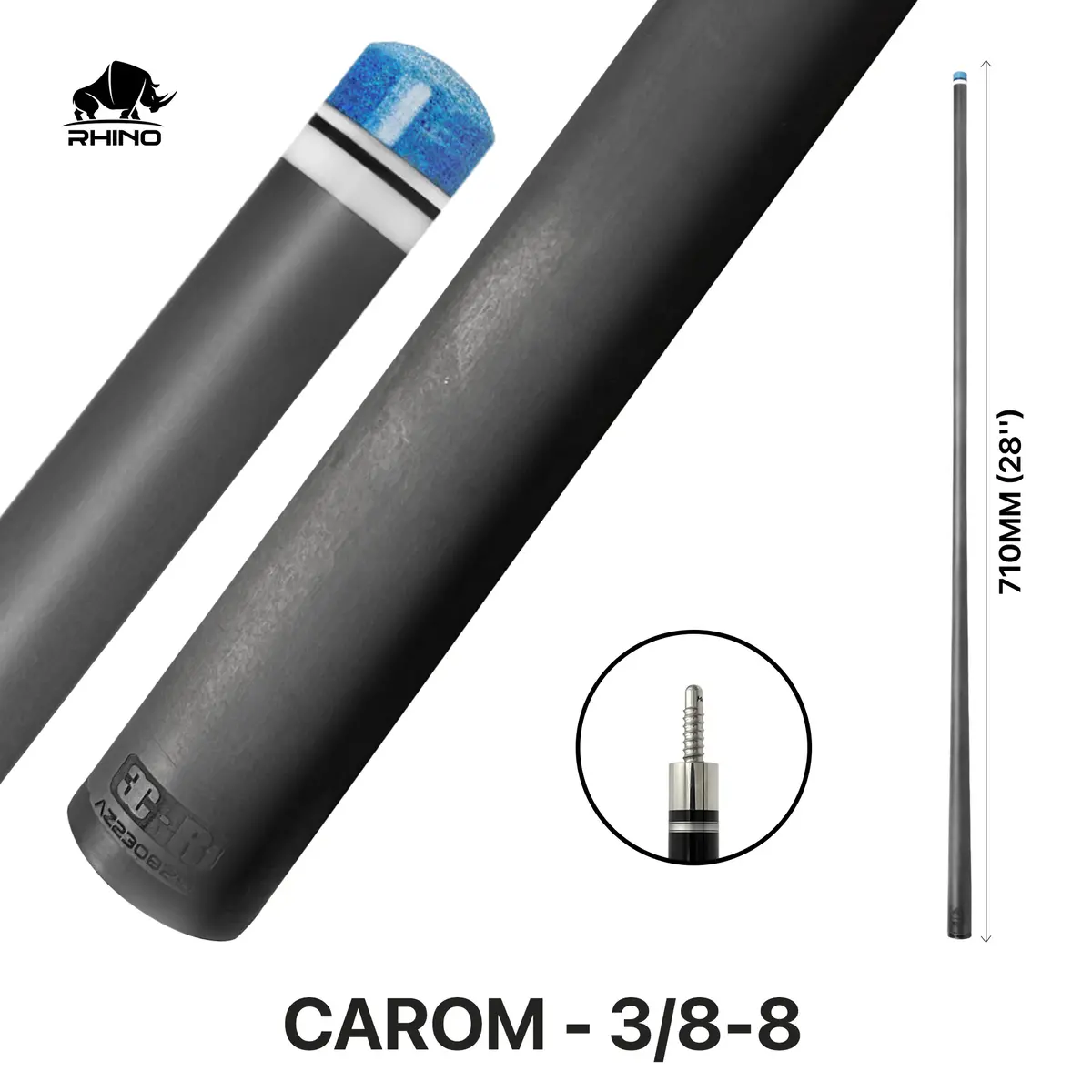 Rhino - 710Mm (28'') / 3/8-8 Carbon Carom Single Shaft 12Mm 1