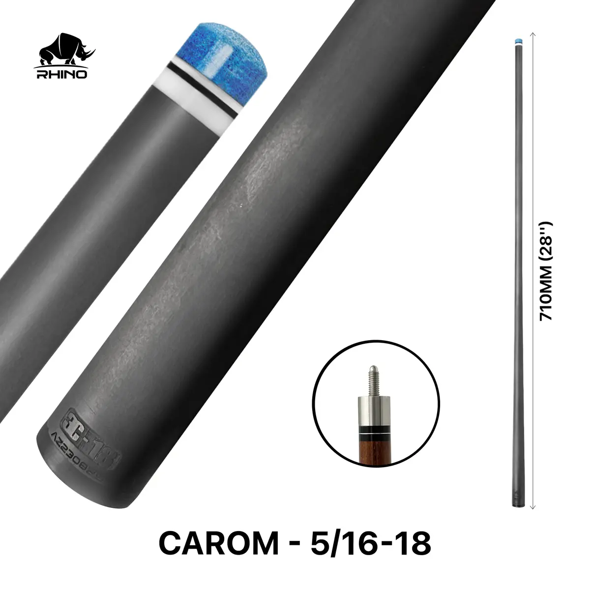 Rhino - 710Mm (28'') / 5/16-18 Carbon Carom Single Shaft 12Mm 1