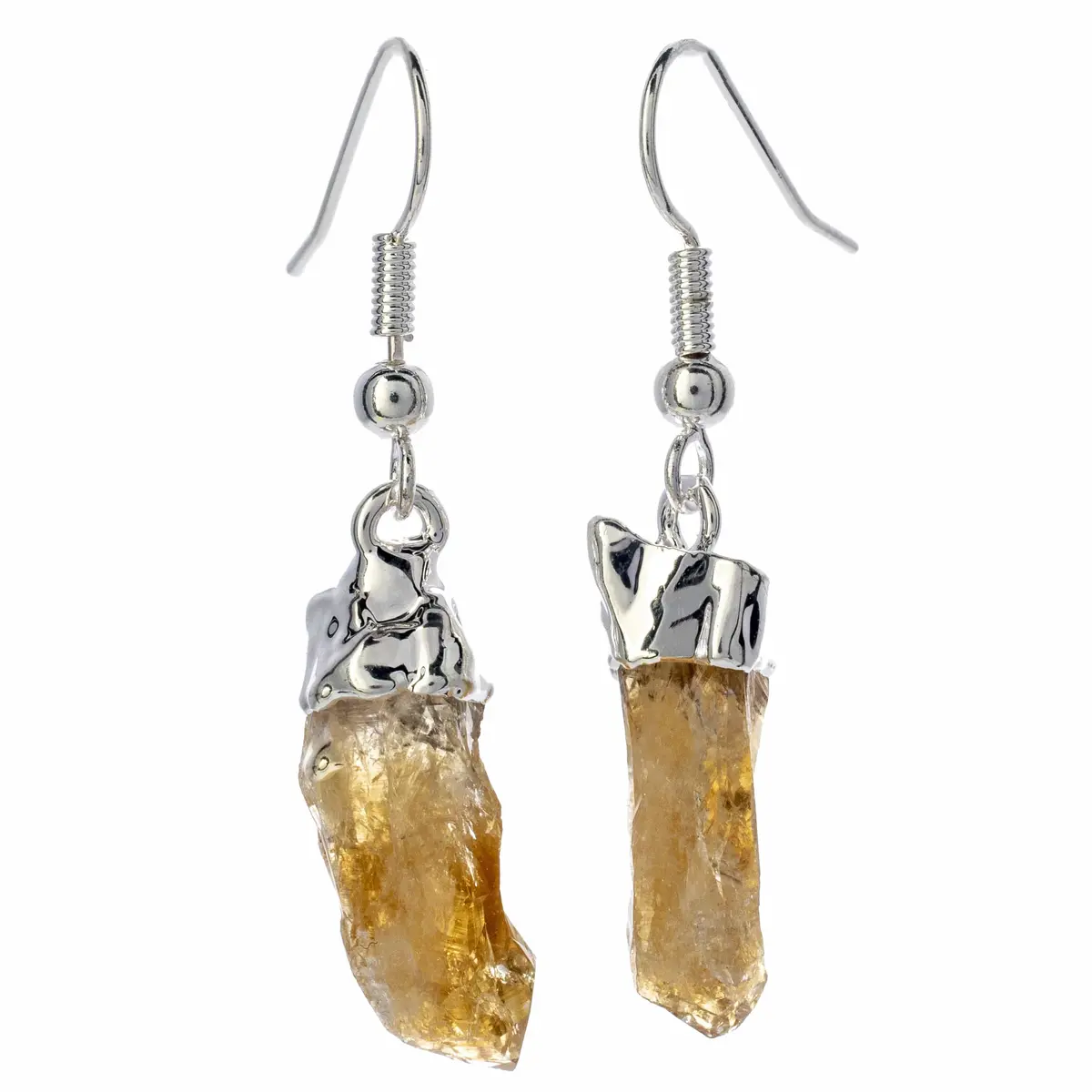Citrine Crystal Point Earrng 1