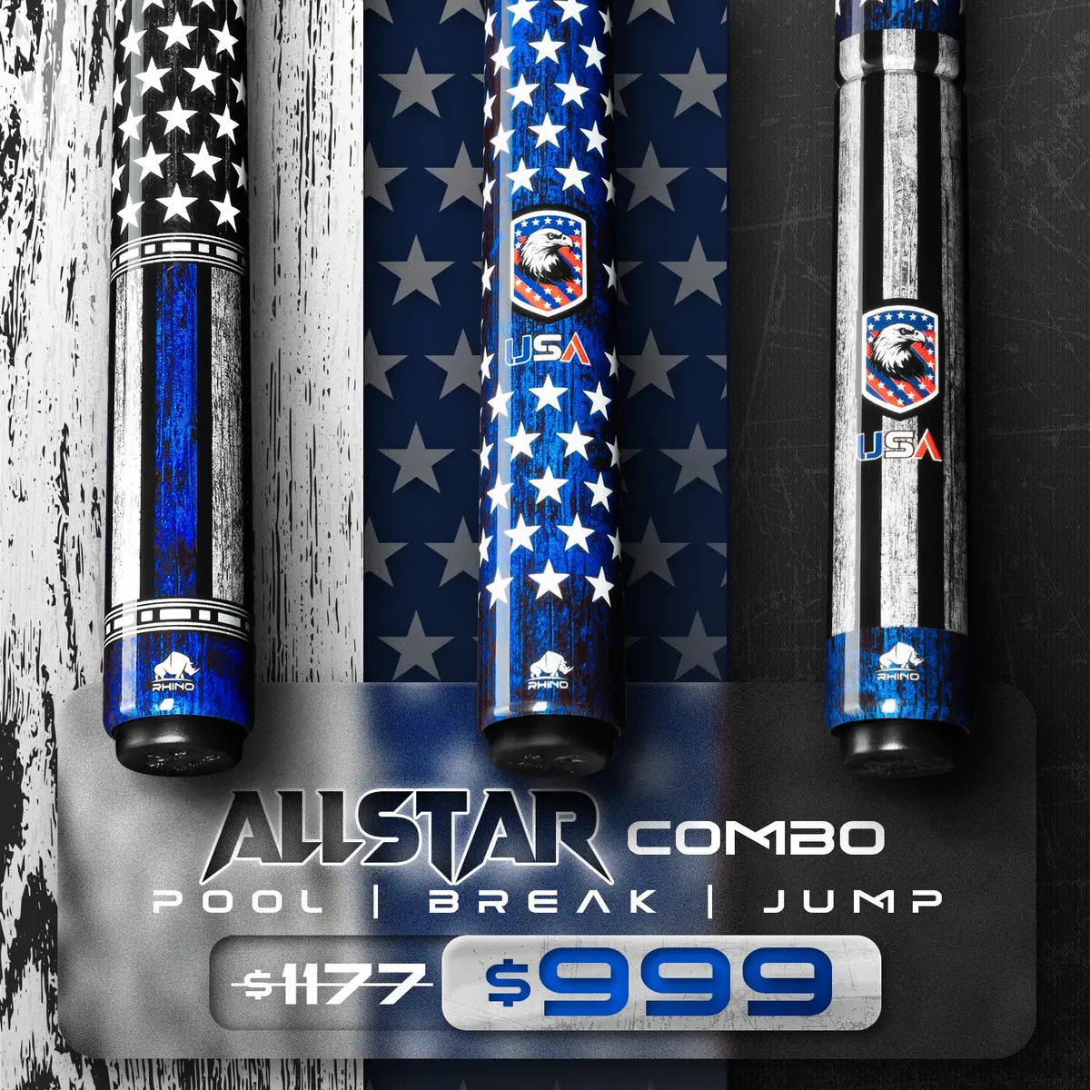 Allstar Combo: Pool Cue + Jump Cue + Break Cue 1