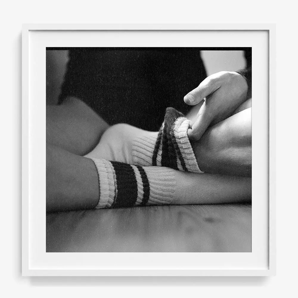 Clare Pulling On Sock 1