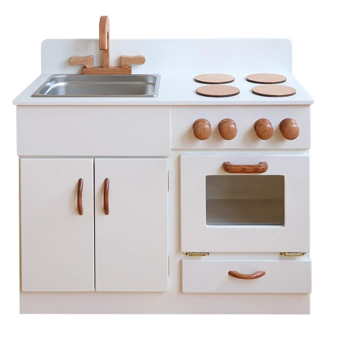 Classic Wooden Play Kitchen - White 1