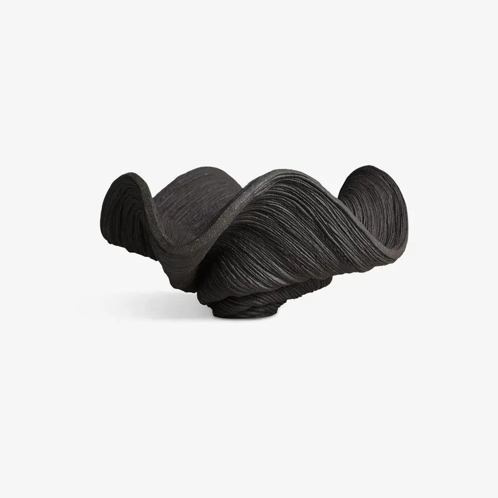 Coiled Black Porcelain Medium Bowl 1