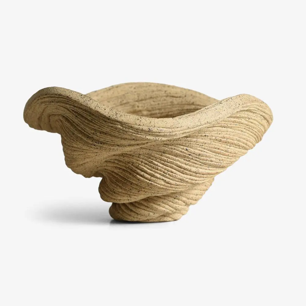 Coiled Tan Porcelain Small Bowl 1