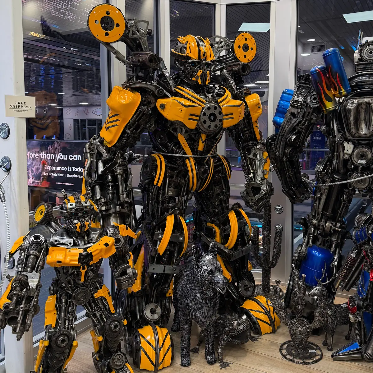 91" Bumblebee Inspired Recycled Metal Art Sculpture 1