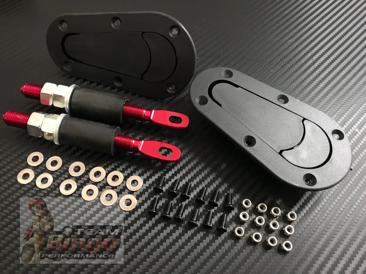 D1 Sanko Bonnet Pin Set Flush Mount Hood Latch Lock Kit Motorsport Race Rally Drift 1