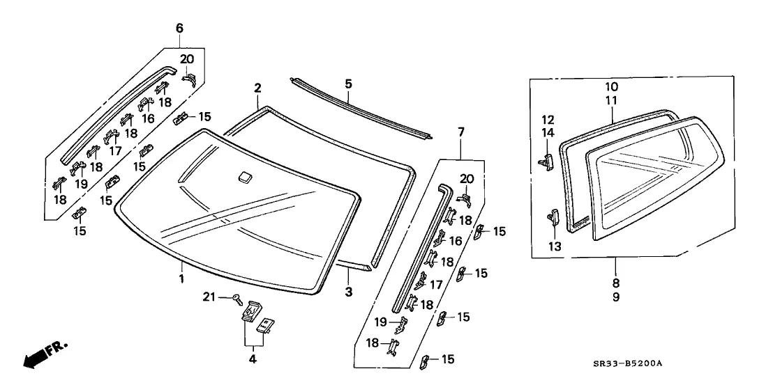Eg Civic Windshield Molding Set 1