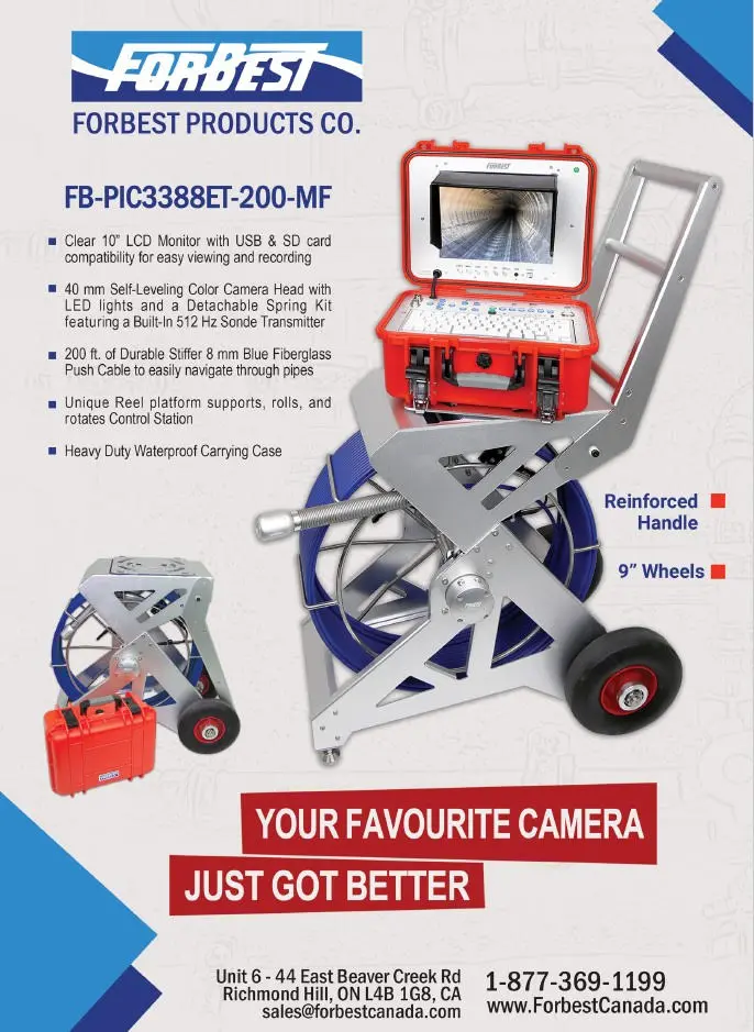 Forbest 200' Sewer Inspection Camera System With Multi-Function Controls 1