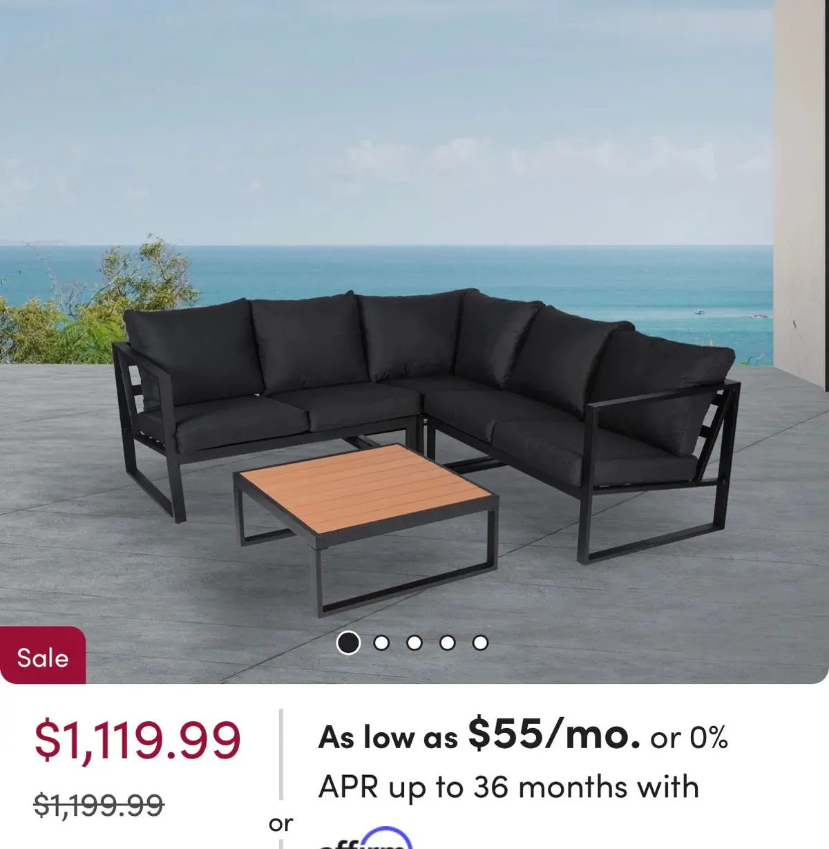 Monaco Contemporary Outdoor Sectional - Slate Grey 1
