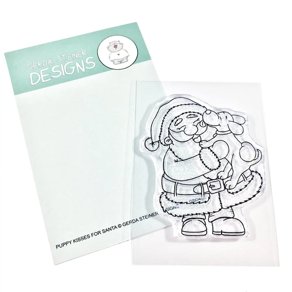 Puppy Kisses For Santa 3X4 Clear Stamp Set - Gsd486 1