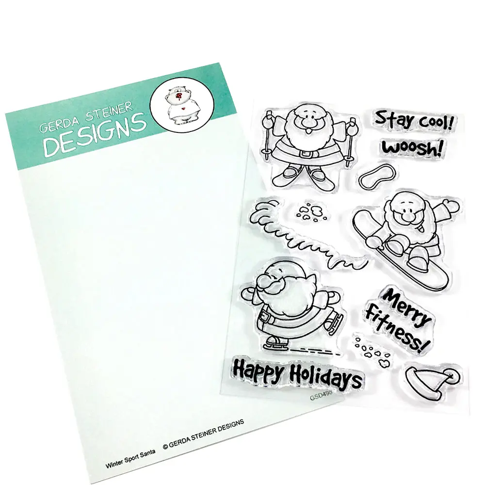 Sportsy Santa 4X6 Clear Stamp Set - Gsd498 1