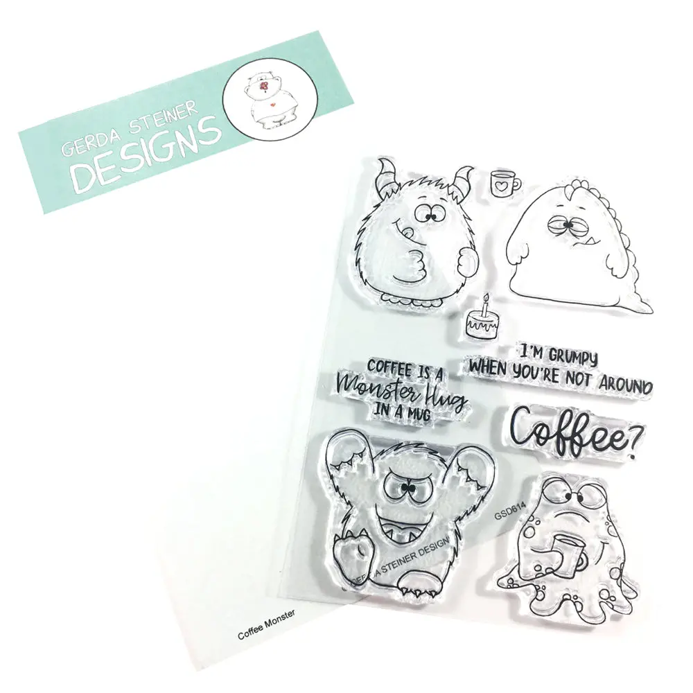 Coffee Monster 4X6 Clear Stamp Set - Gsd614 1