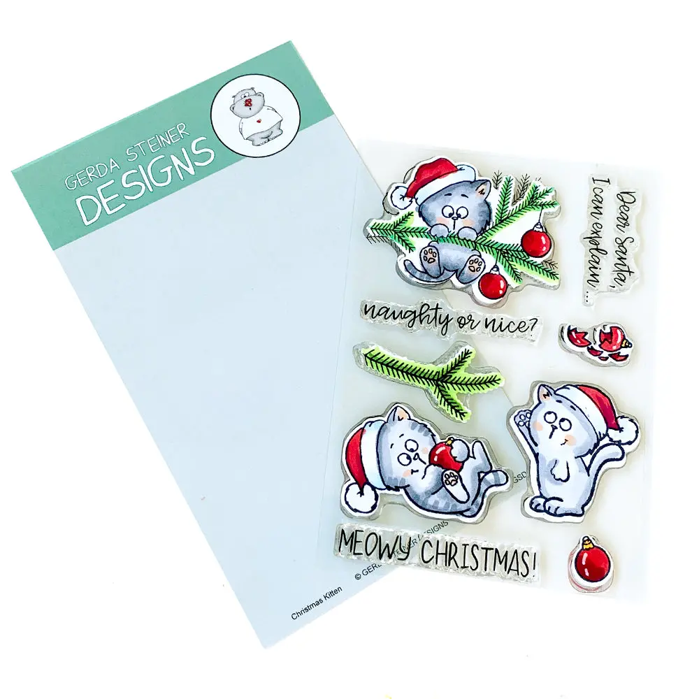 Christmas Kitten 4X6 Clear Stamp Set - Gsd617 1