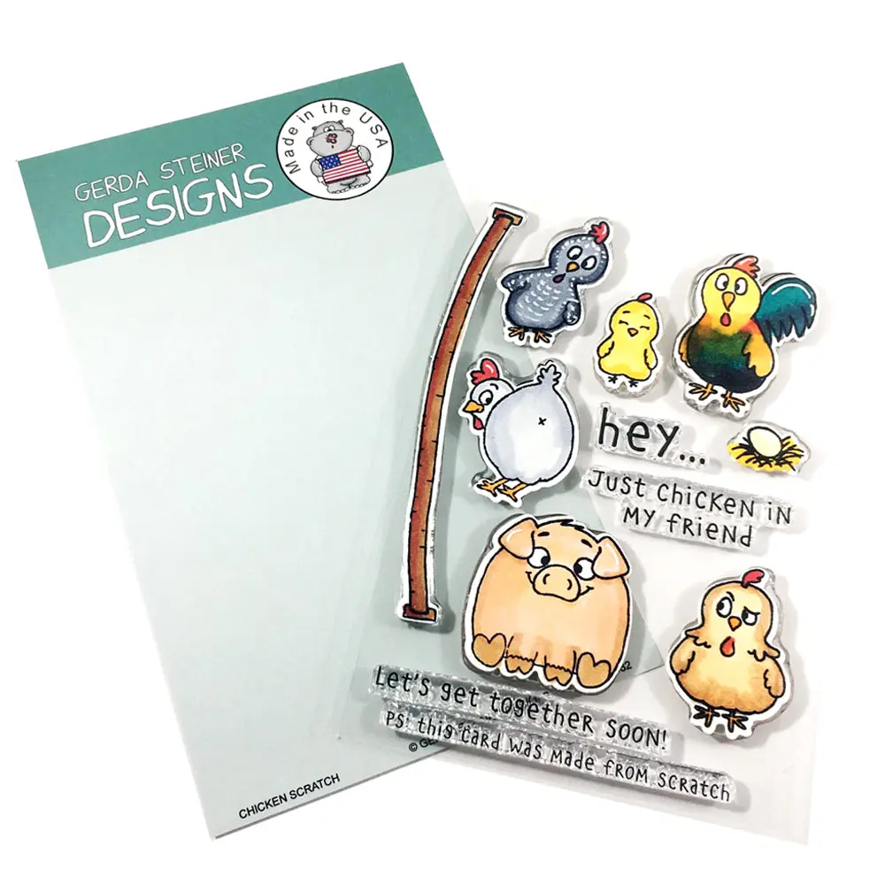 Chicken Scratch 4X6 Clear Stamp Set 1