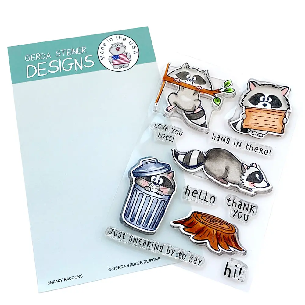 Sneaky Racoons 4X6 Clear Stamp Set - Gsd702 1