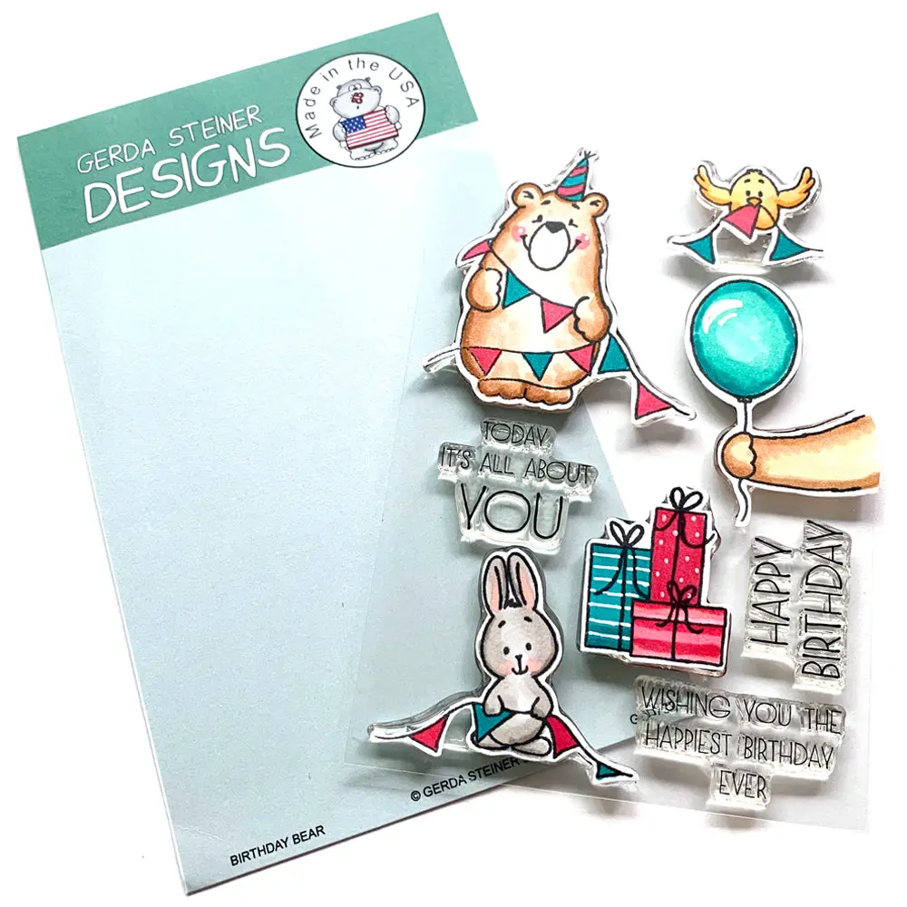 Birthday Bear 4X6 Clear Stamp Set - Gsd732 1