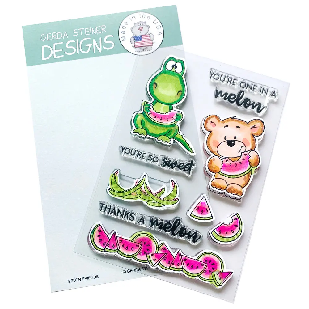 Melon Friends 4X6  Clear Stamp Set - Gsd748 1