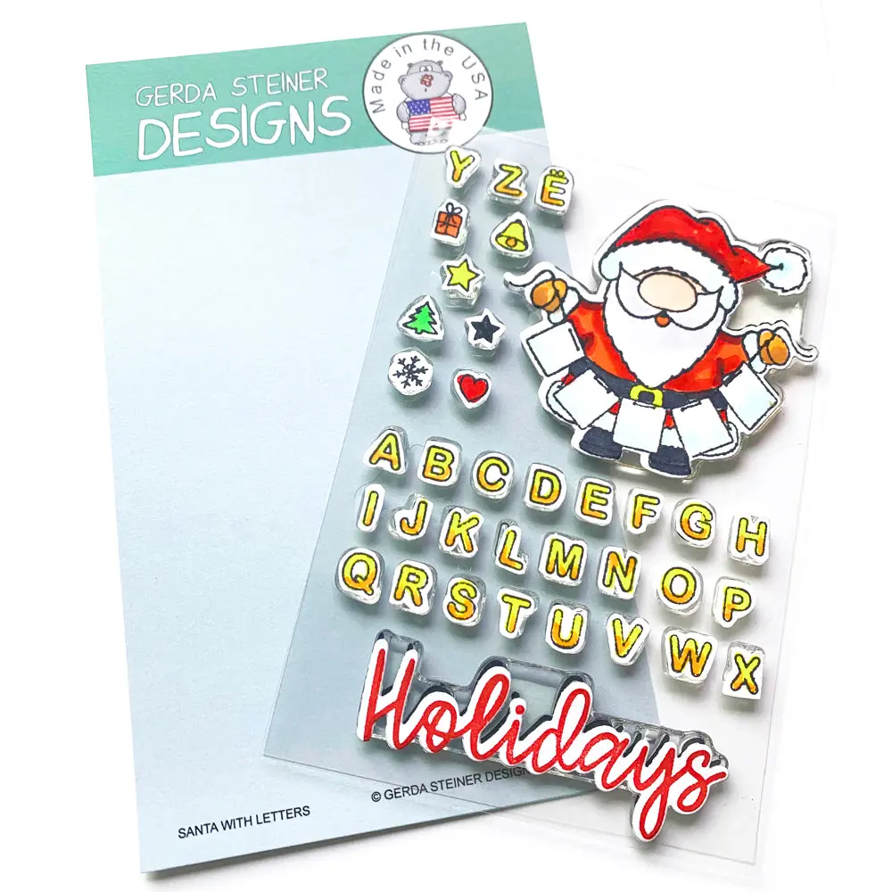 Santa With Letters 4X6 Clear Stamp Set - Gsd759 1