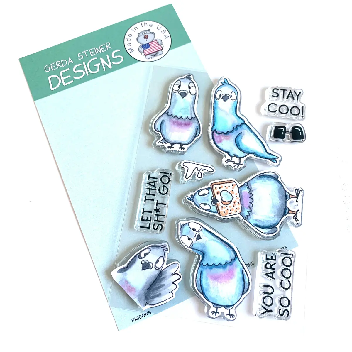 Pigeons - 4X6 Clear Stamp Set - Gsd775 1