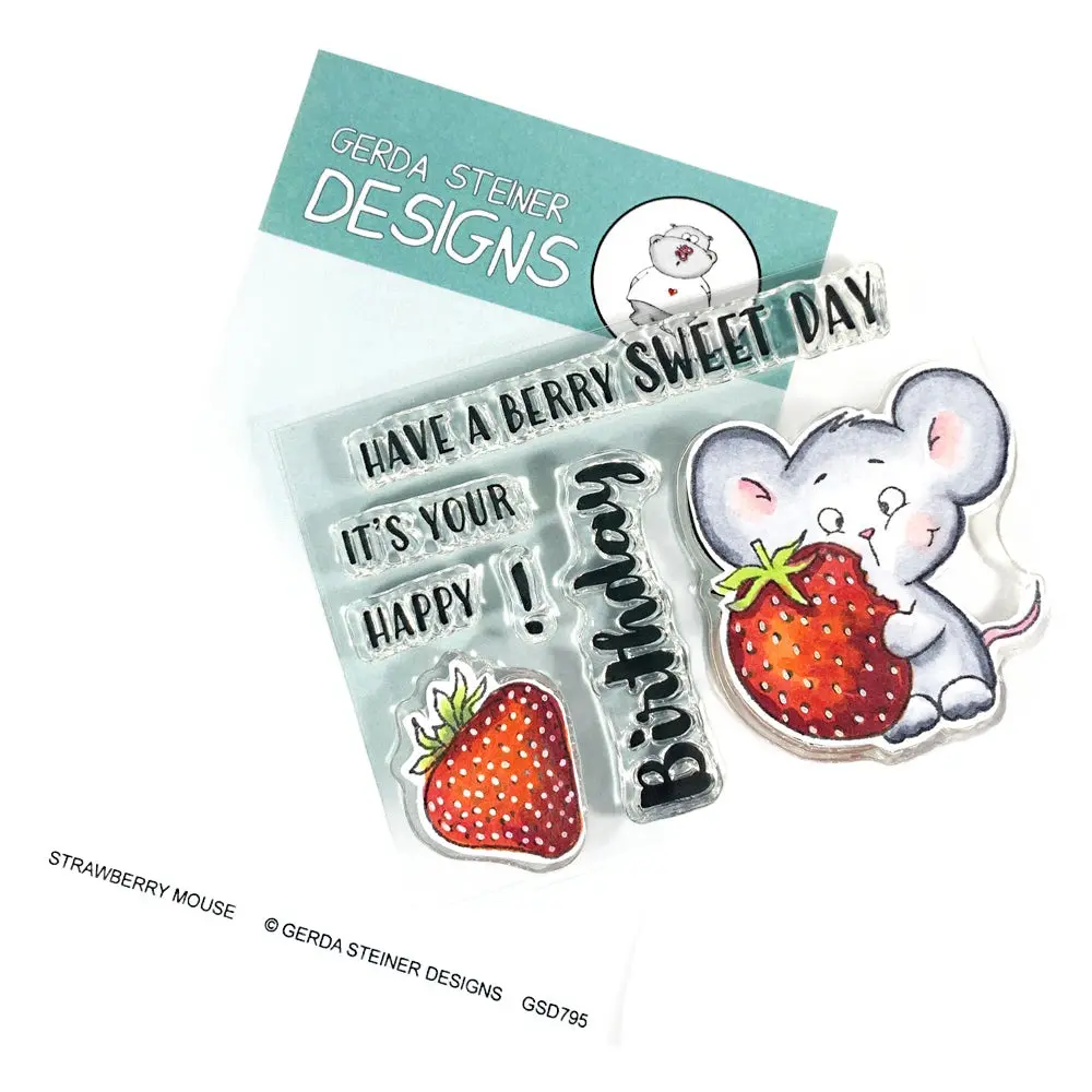 Strawberry Mouse Clear Stamp - Gsd795 1
