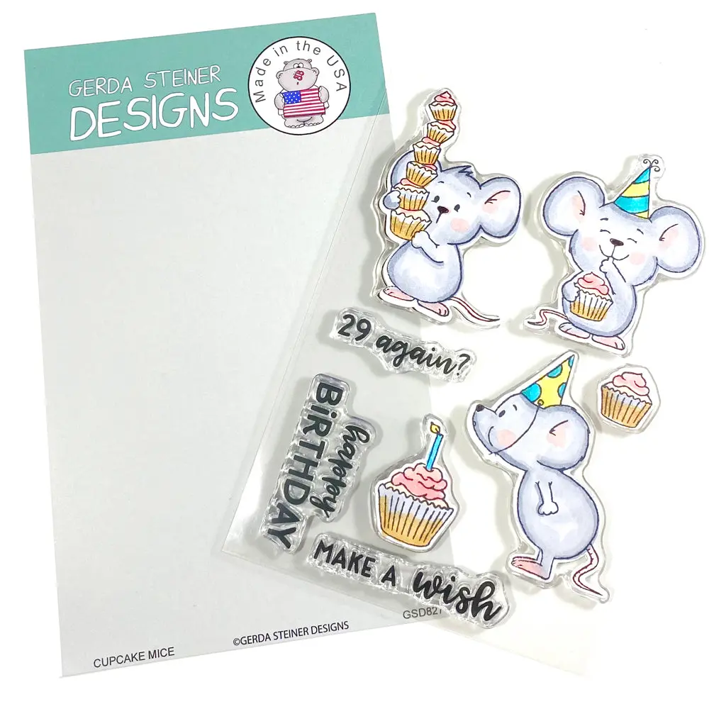 Cupcake Mice - 4X6 Clear Stamp Set 1