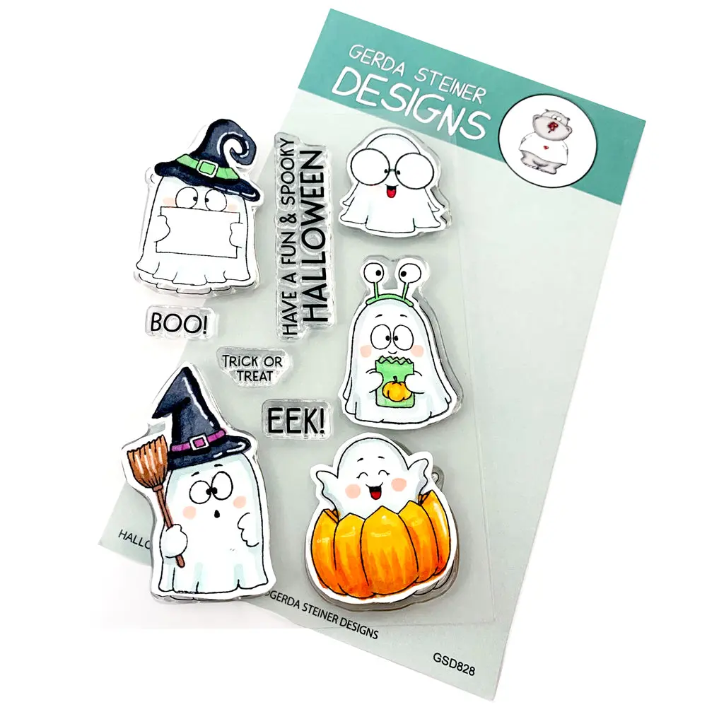 Halloween Ghosts 4X6 Clear Stamp Set 1