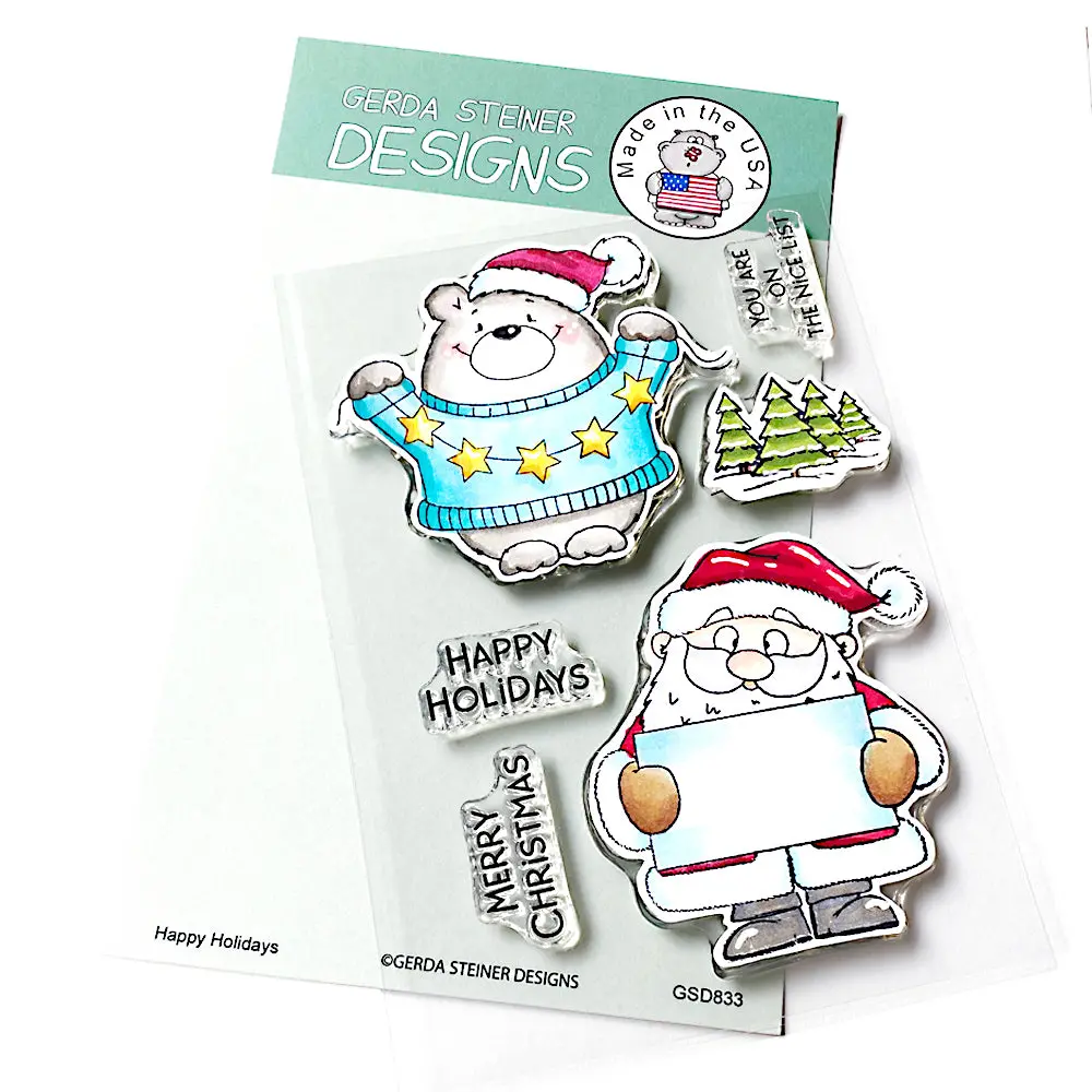 Happy Holidays - 4X6 Clear Stamp Set - Gsd833 1