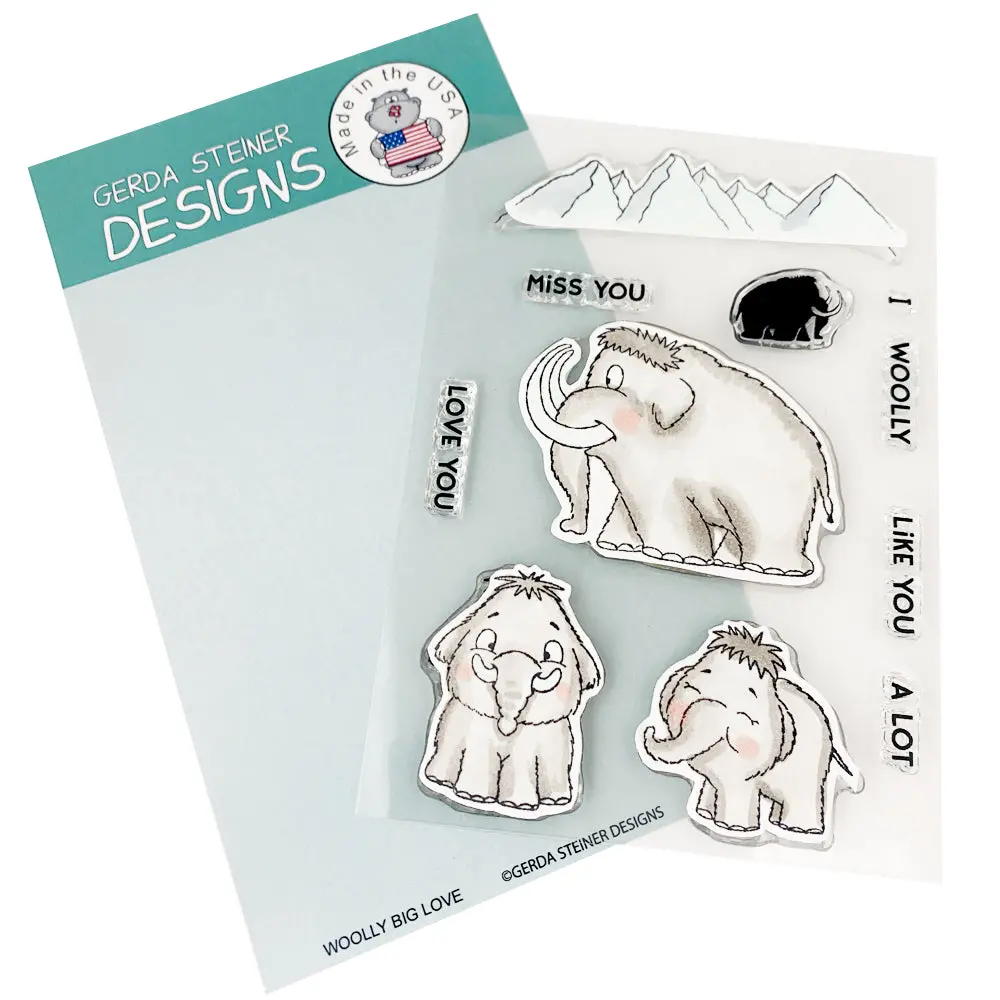 Woolly Big Love Mammoth 4X6 Clear Stamp Set - Gsd846 1