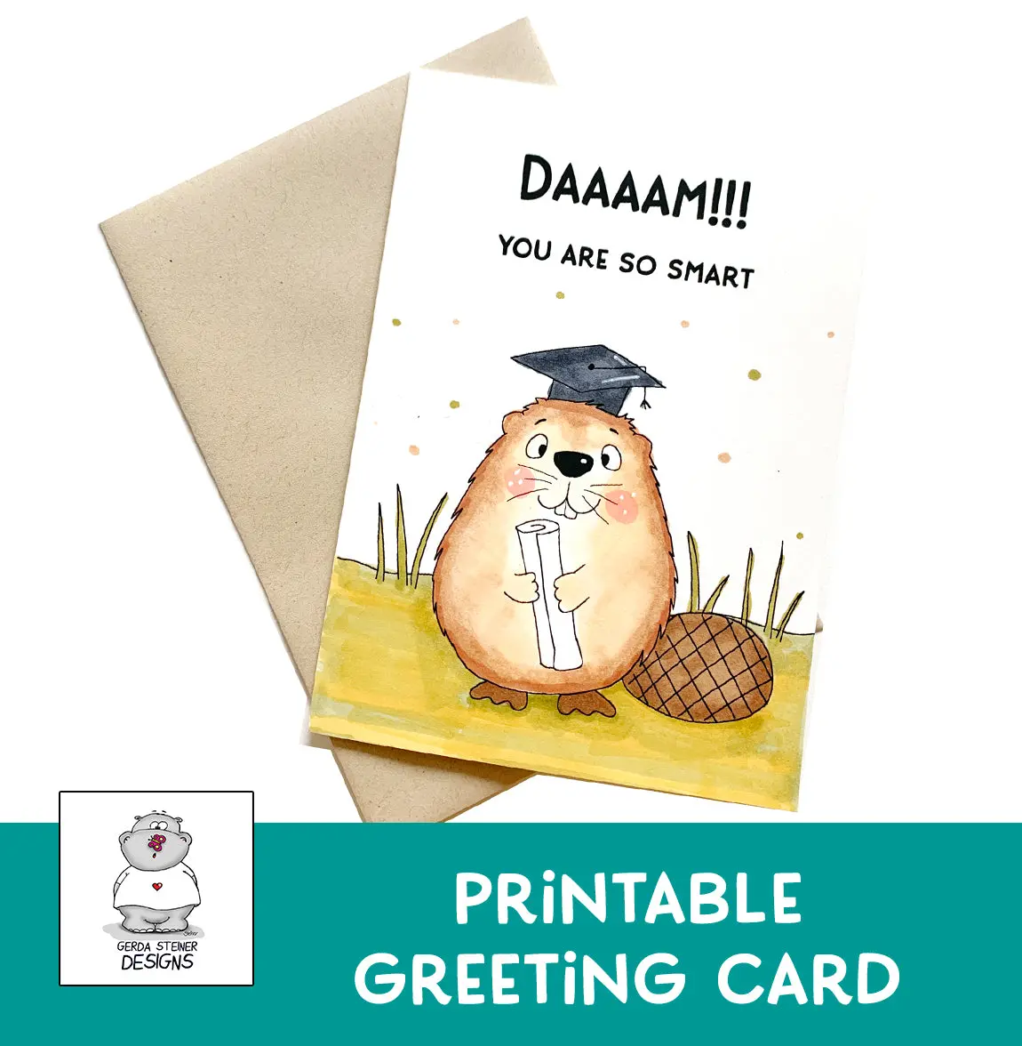 Graduations Beaver - Print & Color 1