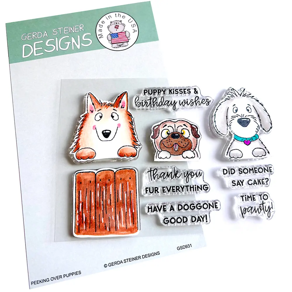Peeking Over Puppies - Clear Stamp - Gsd931 1
