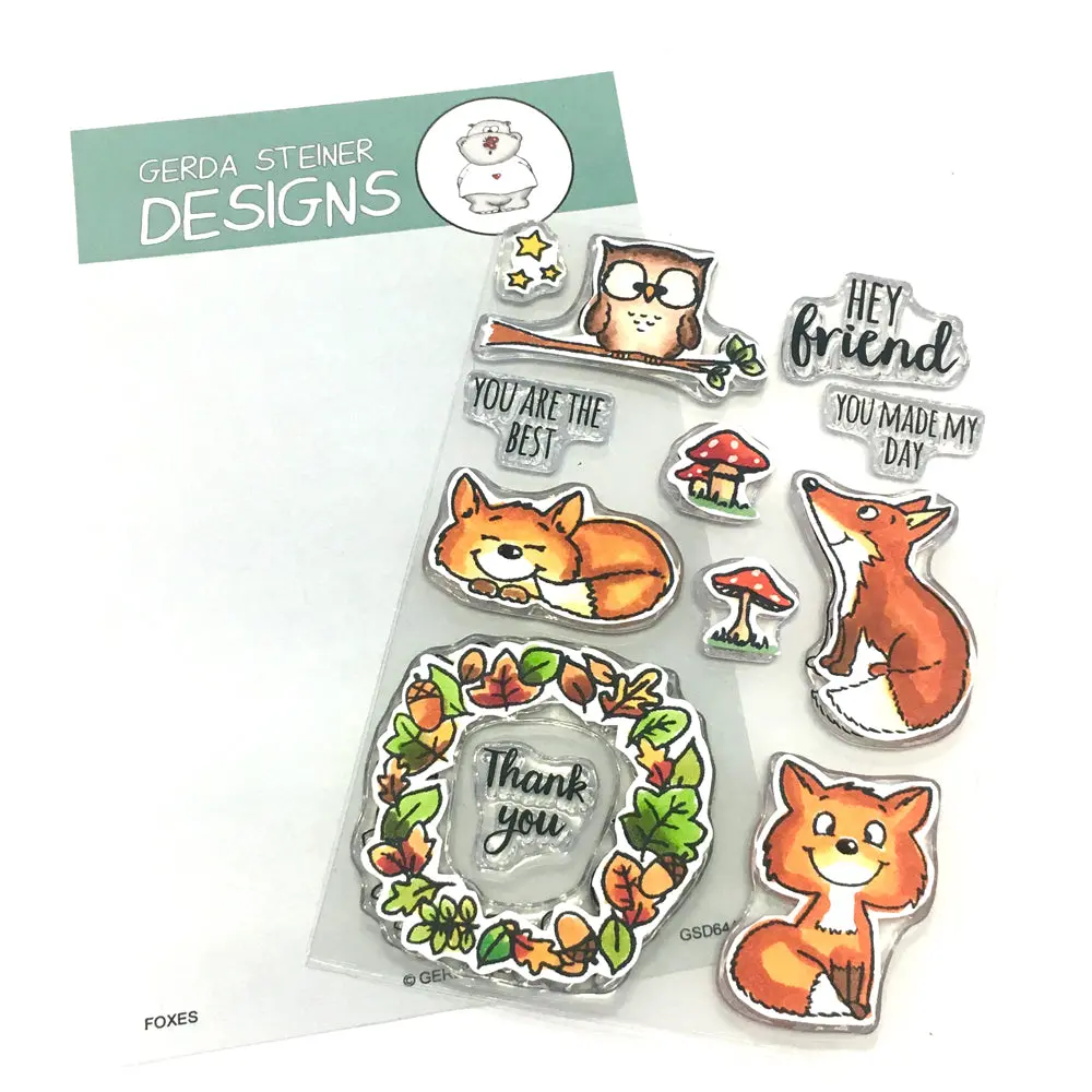 Foxes 4X6 Clear Stamp Set - Gsd644 1