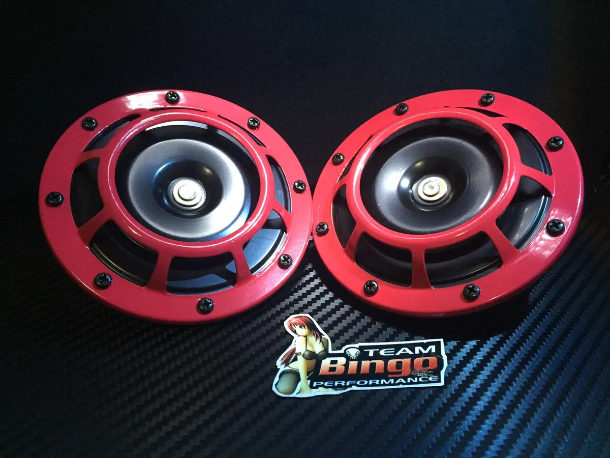 Hella Super-Tone Horn Set Style ( Red Grill ) 1