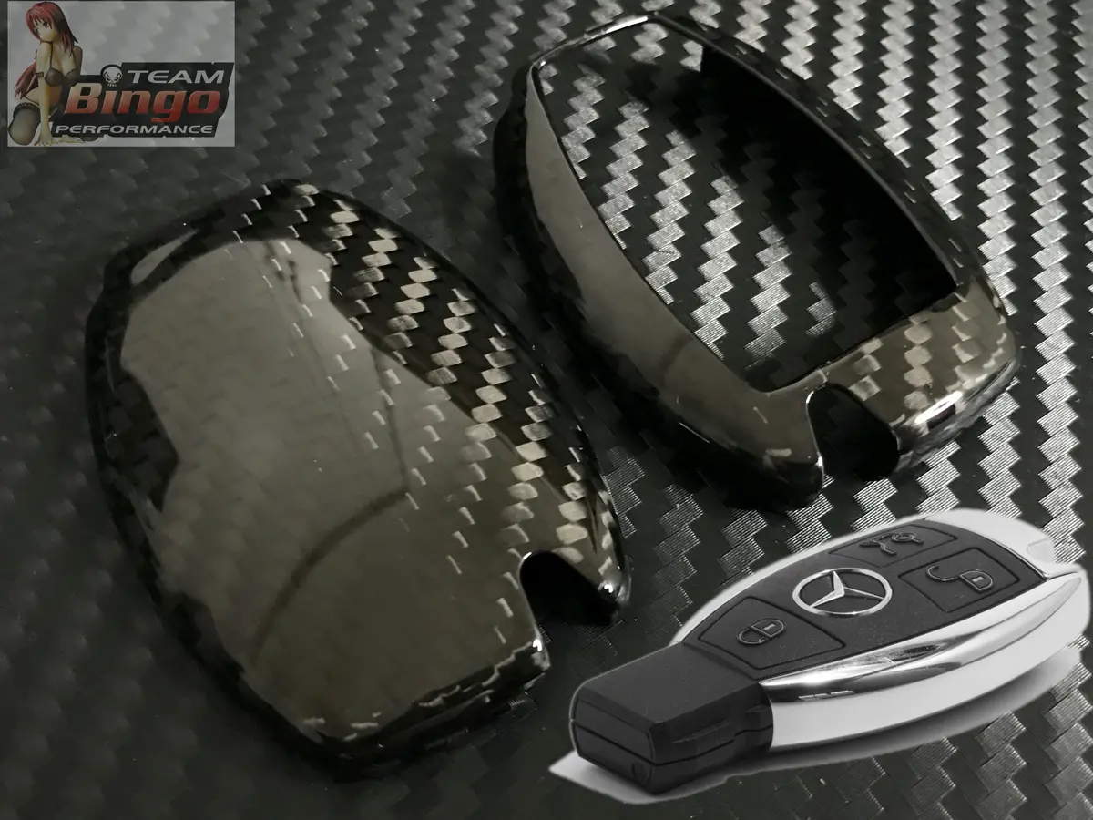 Mercedes Benz Real Carbon Fiber Key Cover Case Amg C63 Sl E S G Gl Ml C200 E63 1