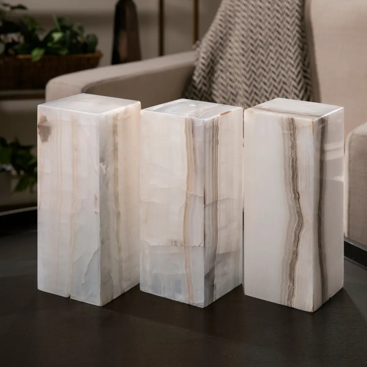 White Onyx Light Tower From Mexico - 12" 2