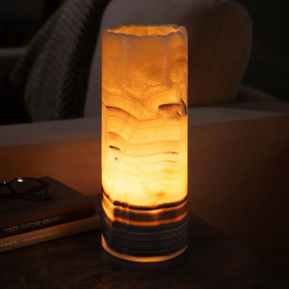 Onyx Cylinder Light Tower From Mexico - 12" 1