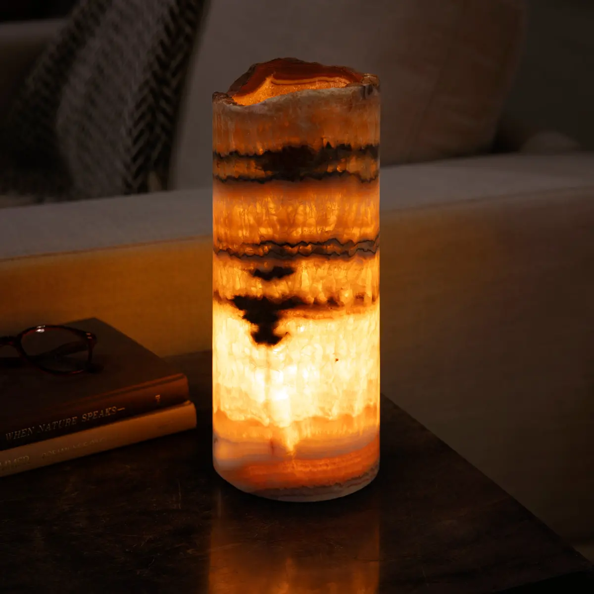 Onyx Cylinder Light Tower From Mexico - 12" 1