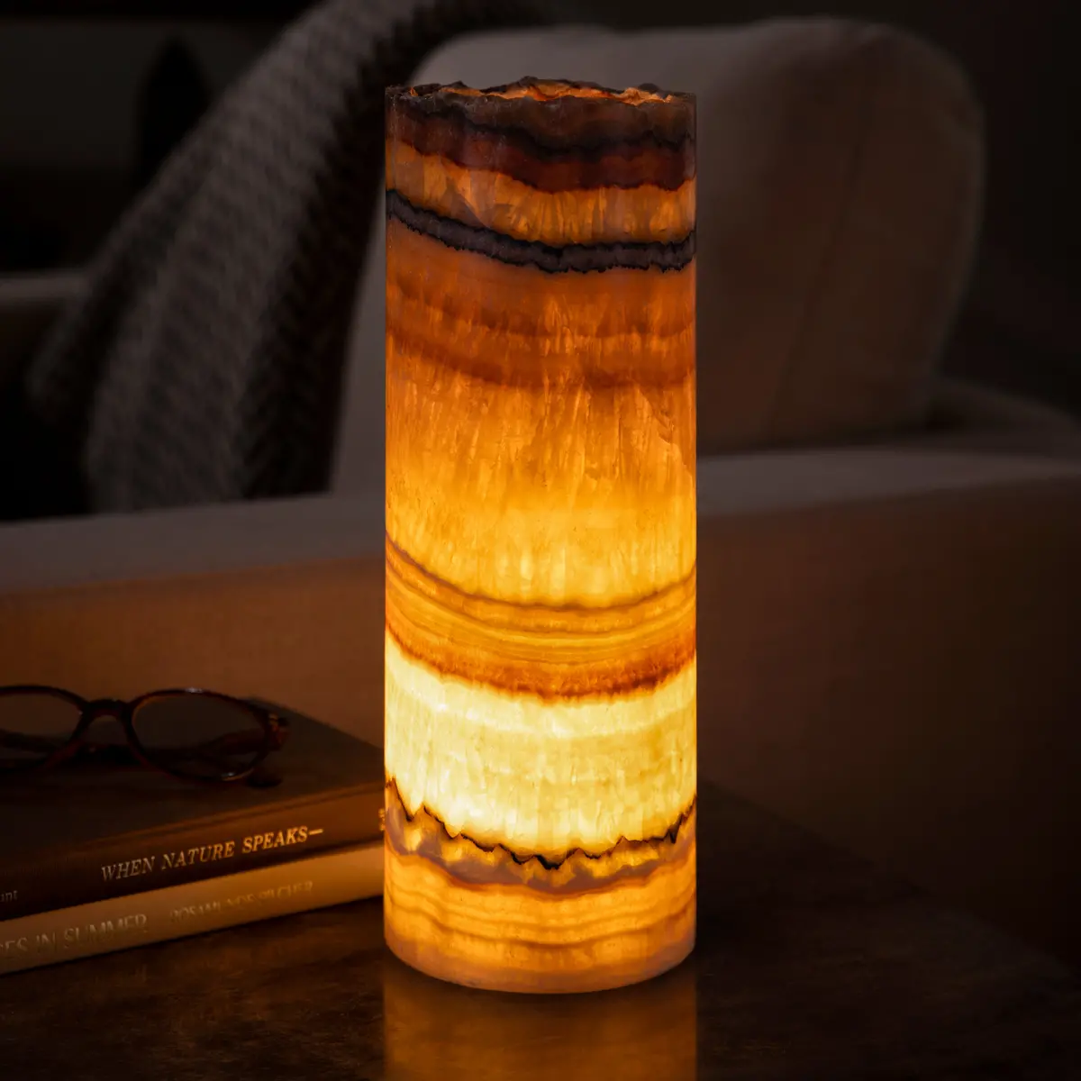 Onyx Cylinder Light Tower From Mexico - 12" 1