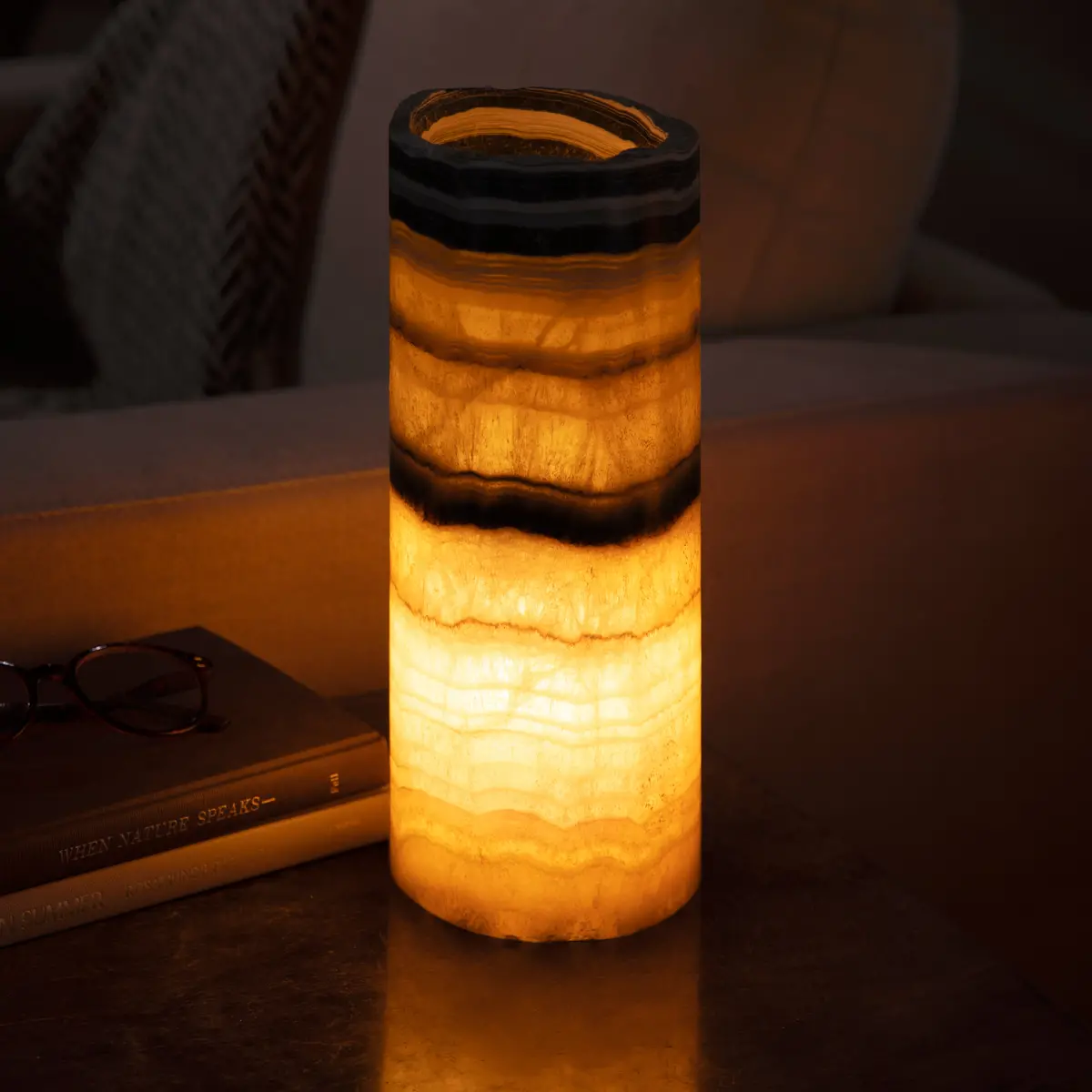 Onyx Cylinder Light Tower From Mexico - 12" 1