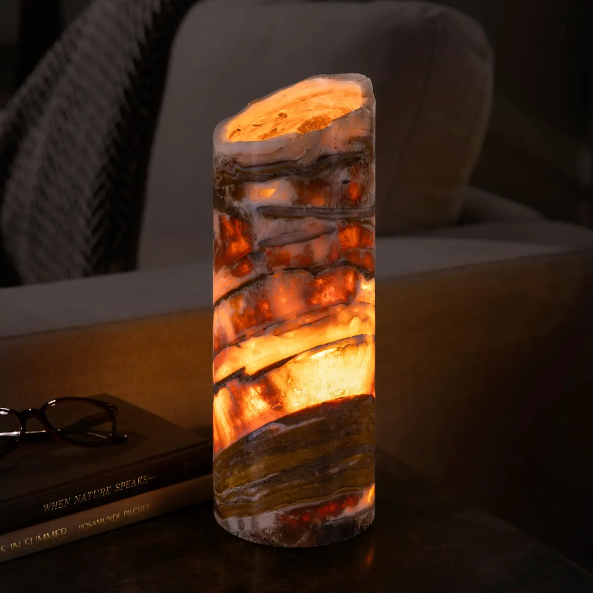 Onyx Cylinder Light Tower From Mexico - 12" 1