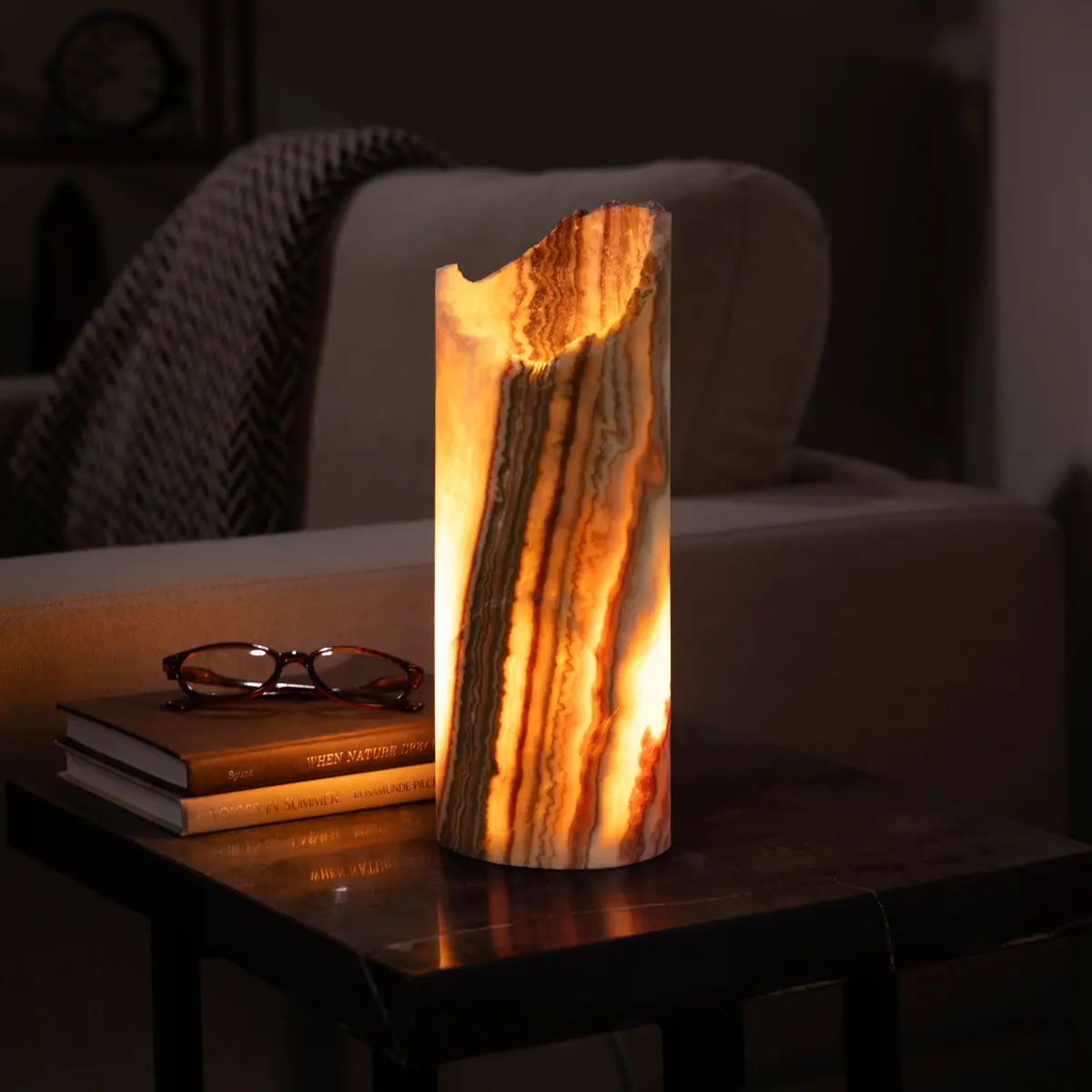 Onyx Cylinder Light Tower From Mexico - 12" 1