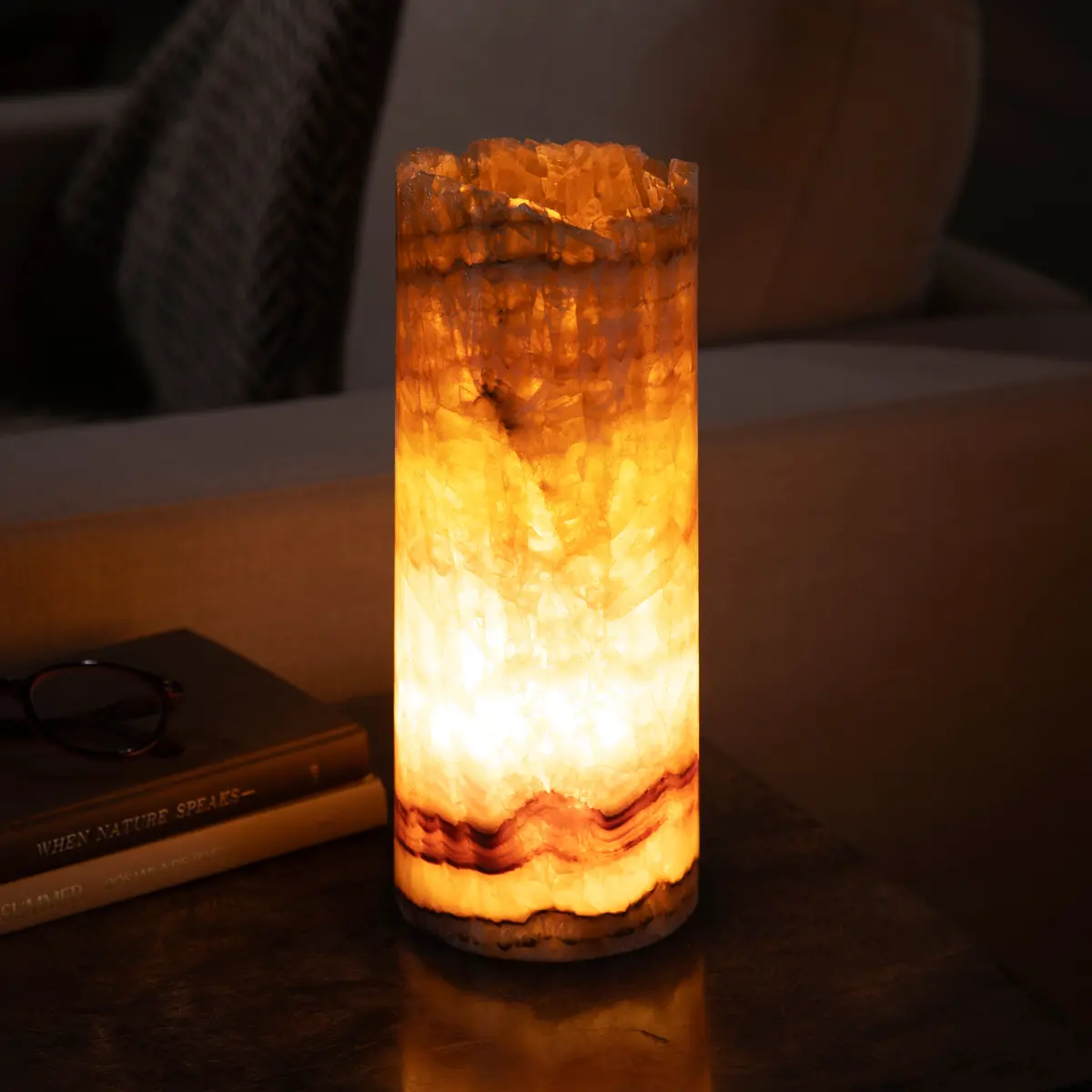Onyx Cylinder Light Tower From Mexico - 12" 1