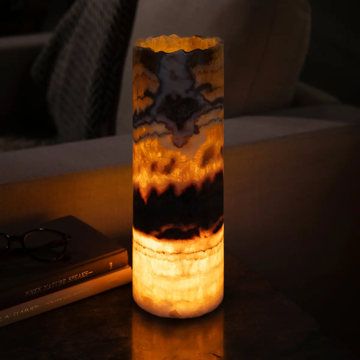 Onyx Cylinder Light Tower From Mexico - 12" 1