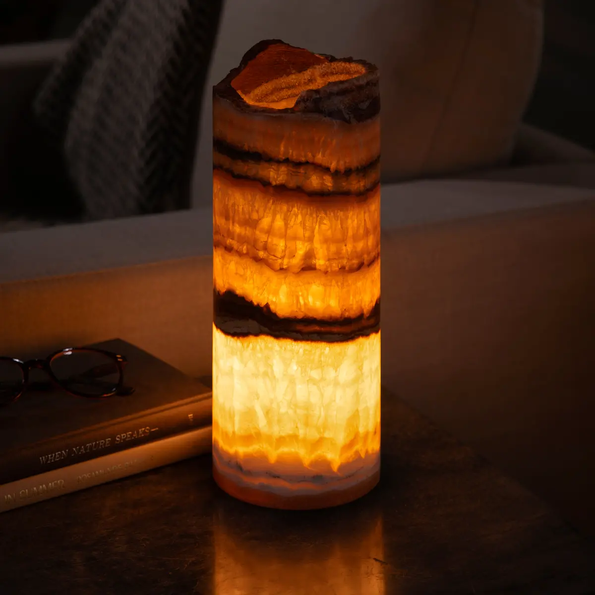 Onyx Cylinder Light Tower From Mexico - 12" 1