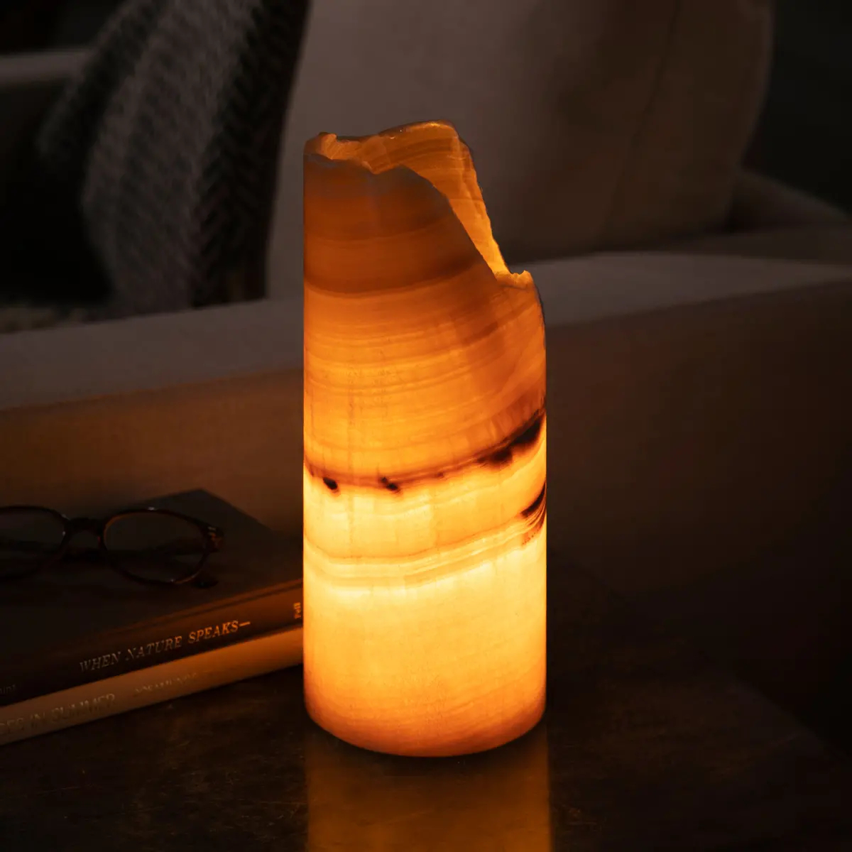 Onyx Cylinder Light Tower From Mexico - 12" 1