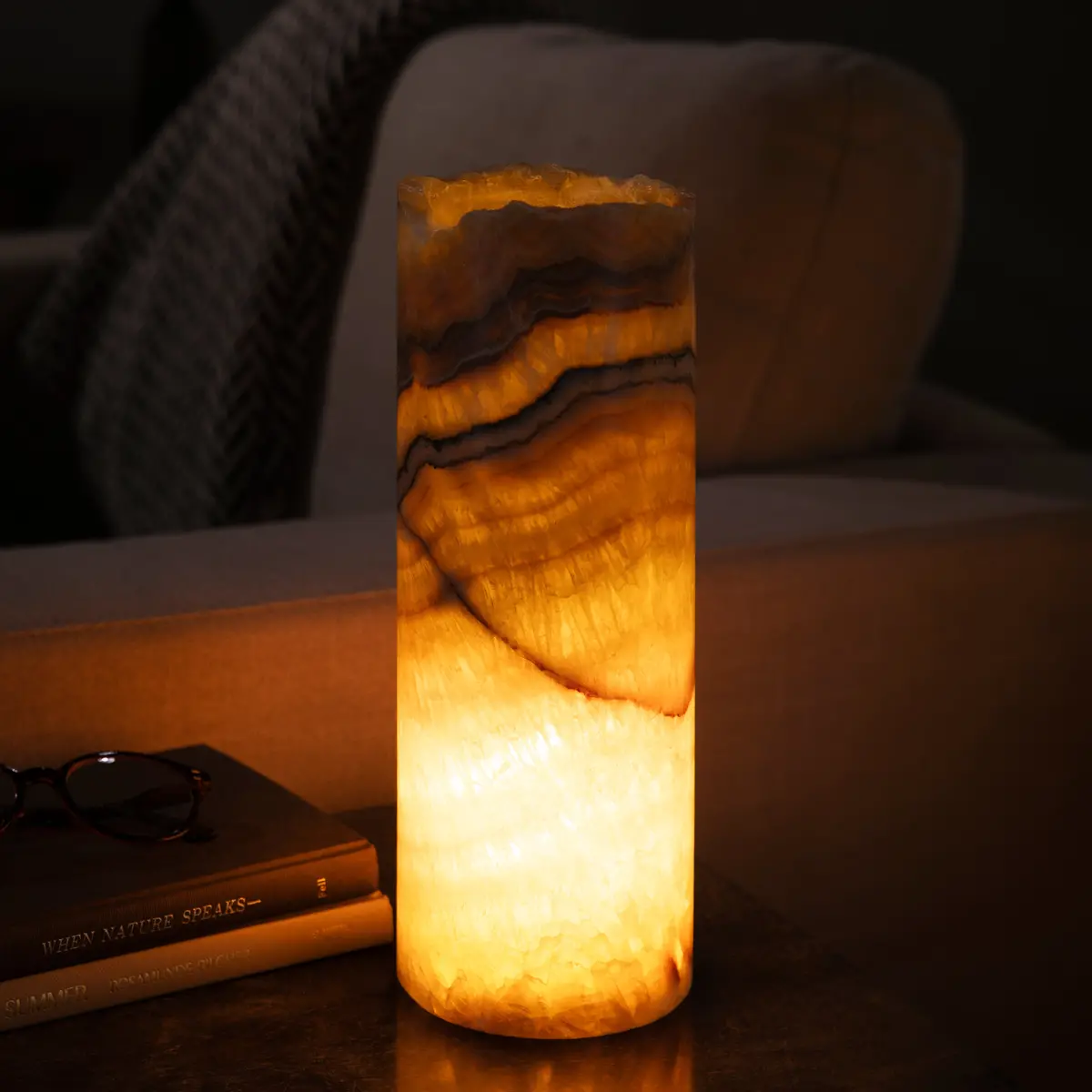 Onyx Cylinder Light Tower From Mexico - 12" 1