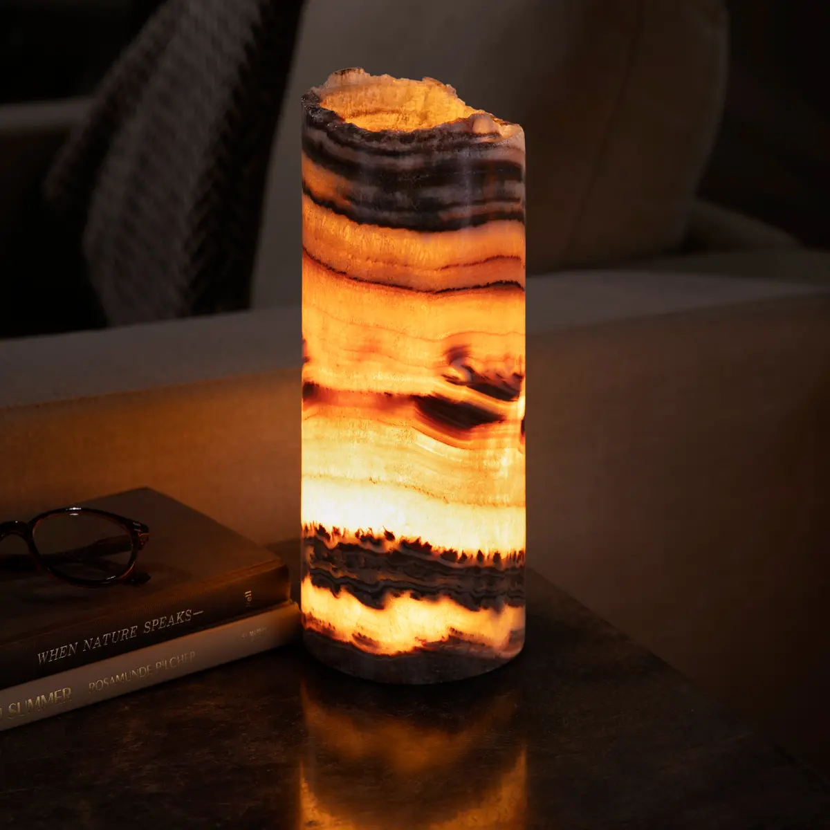 Onyx Cylinder Light Tower From Mexico - 12" 1