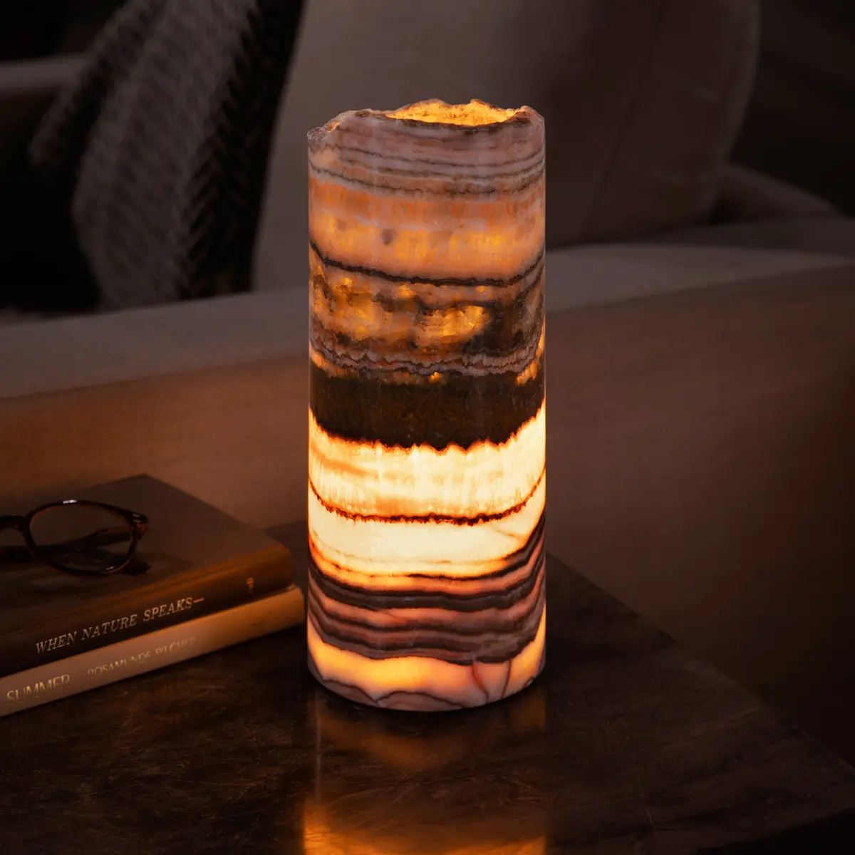 Onyx Cylinder Light Tower From Mexico - 12" 1