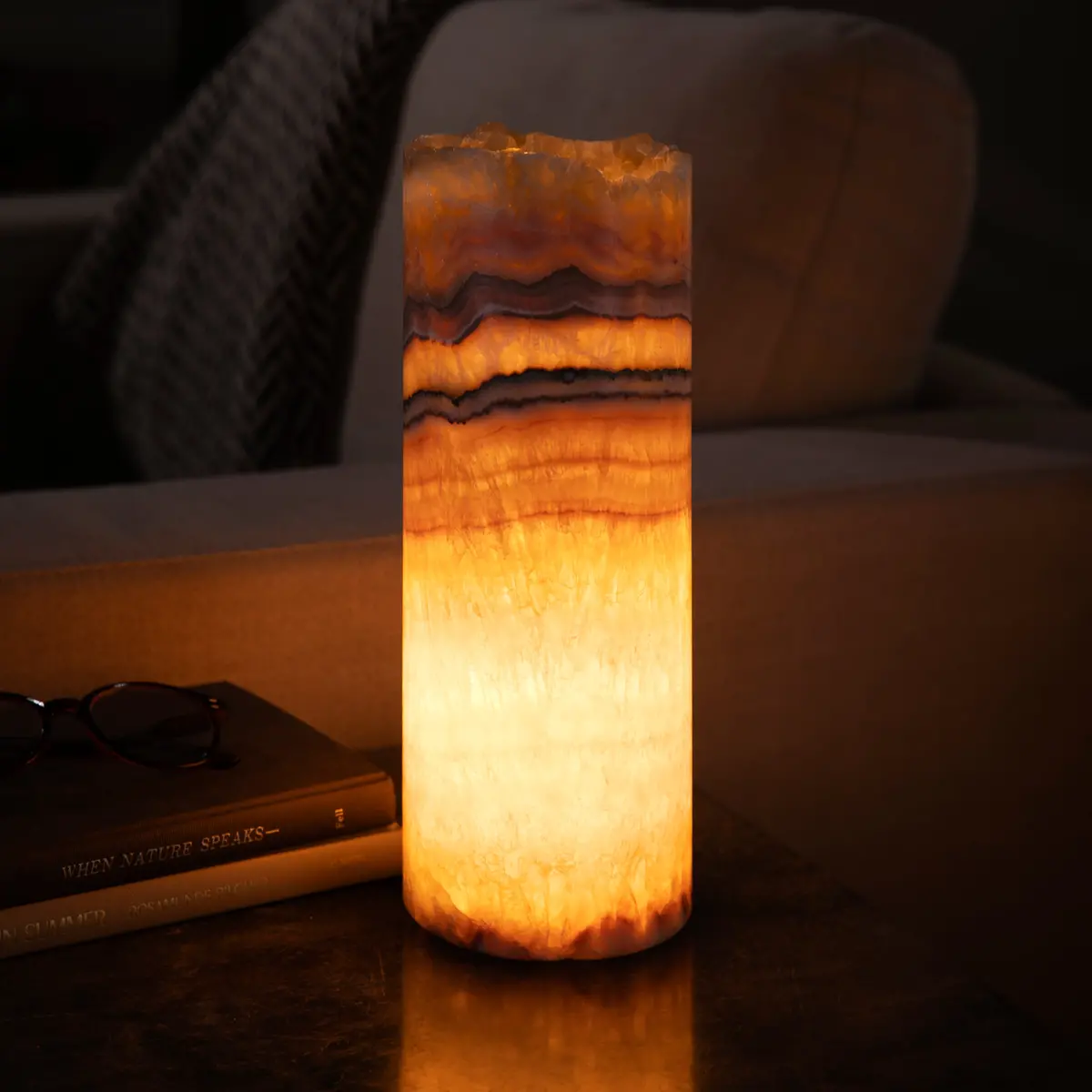 Onyx Cylinder Light Tower From Mexico - 12" 1