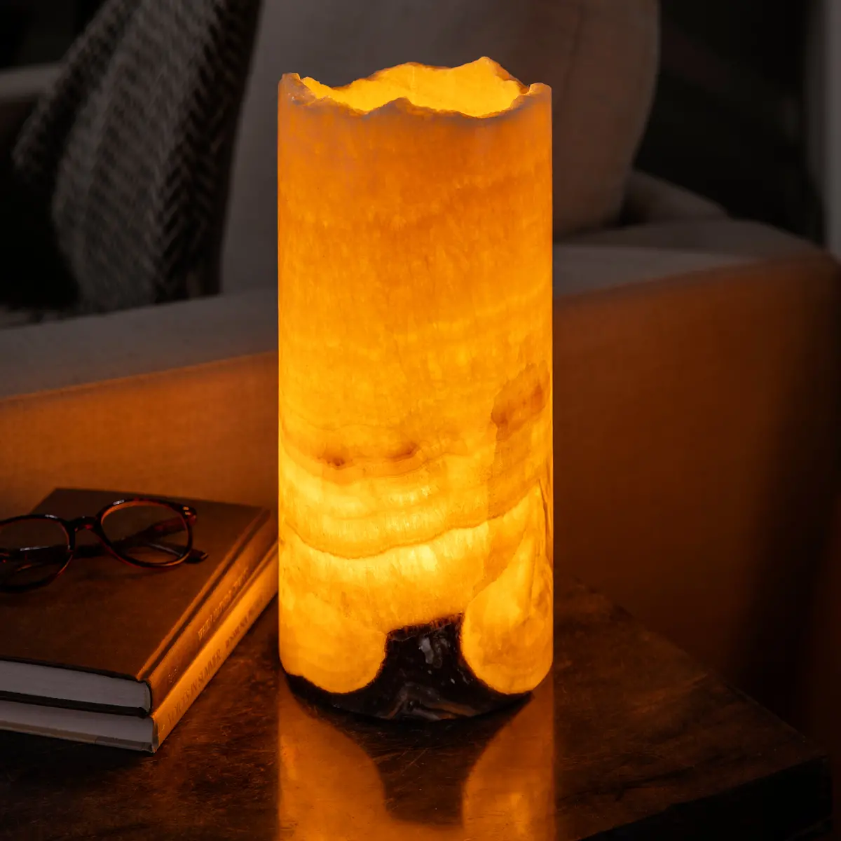 Onyx Cylinder Light Tower From Mexico - 12" 1