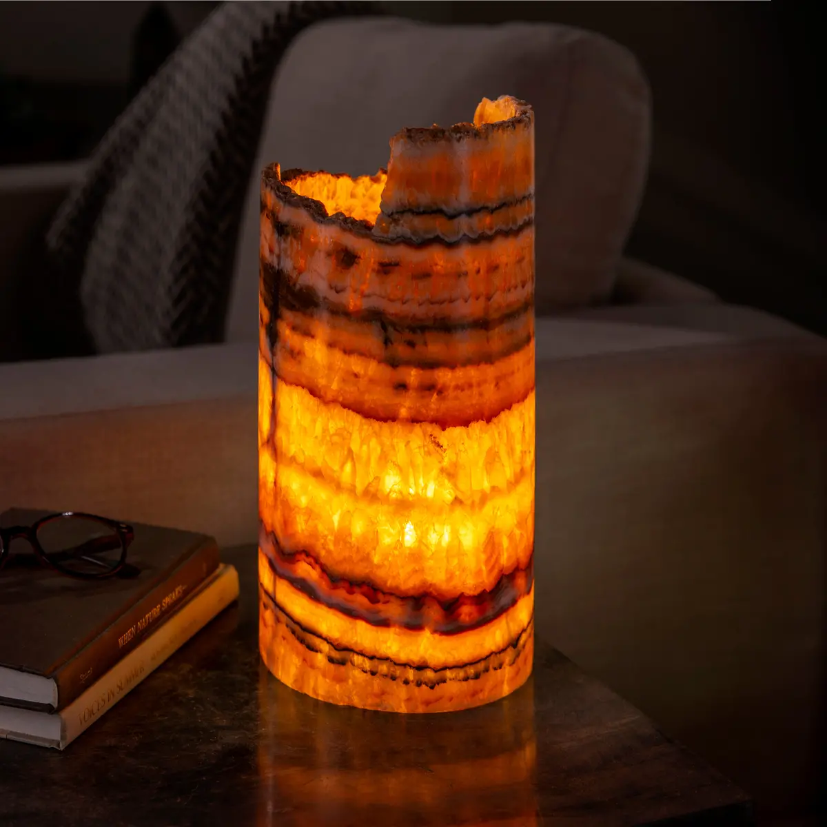 Onyx Cylinder Light Tower From Mexico - 12" 1